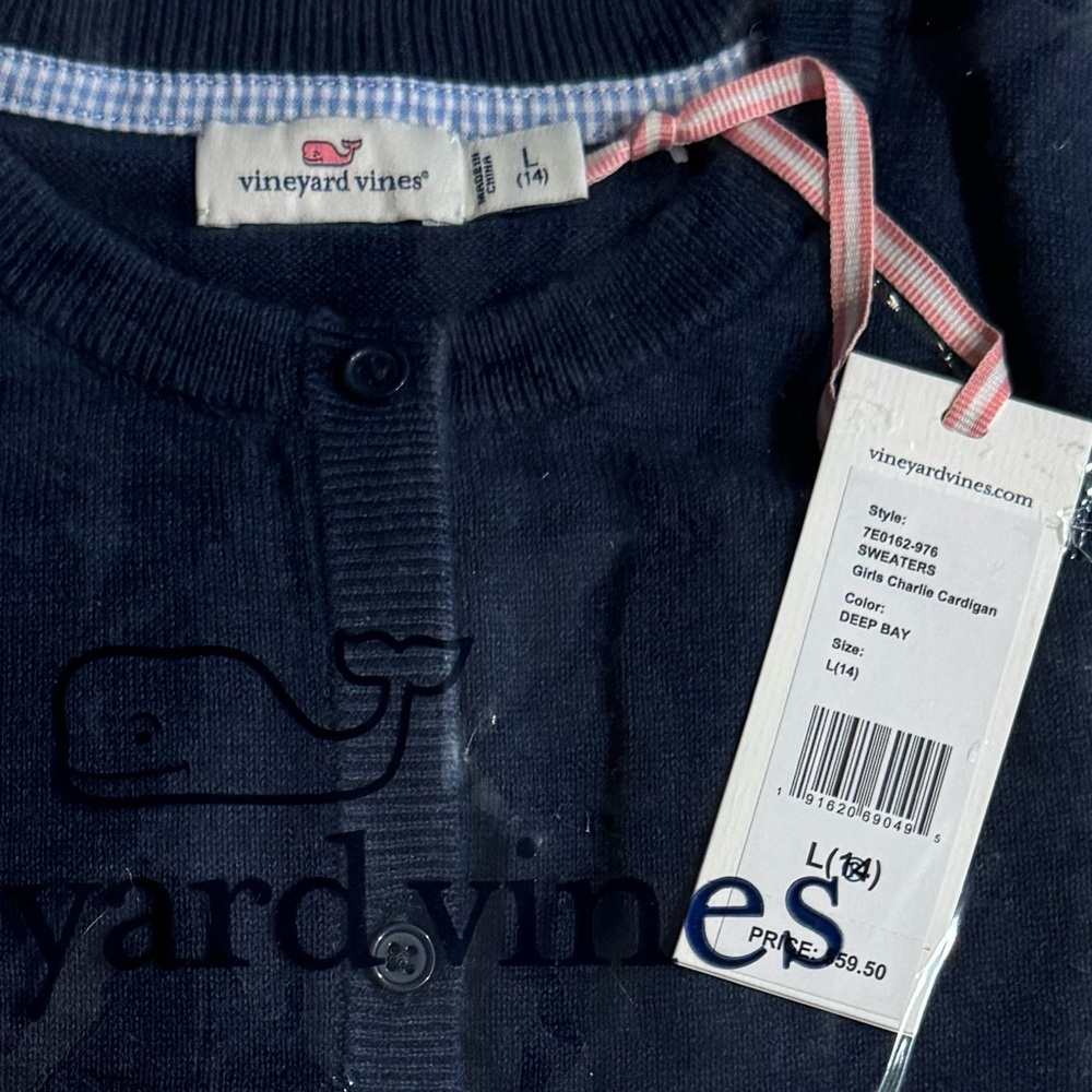 NWT Vineyard Vines Girls’ Charlie Cardigan. Size Large (14).